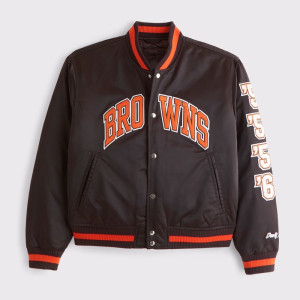 Cleveland Browns Varsity Bomber Full-Snap Satin Jacket