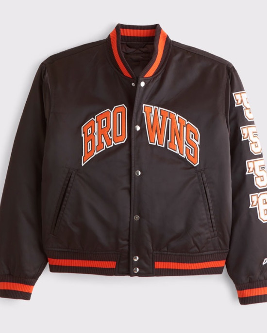 Cleveland Browns Varsity Bomber Full-Snap Satin Jacket