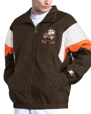 Cleveland Browns Yard Line Brown Full-Zip Jacket
