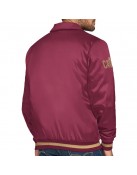 Cleveland Cavaliers Stitch Applique Wine Satin Jacket