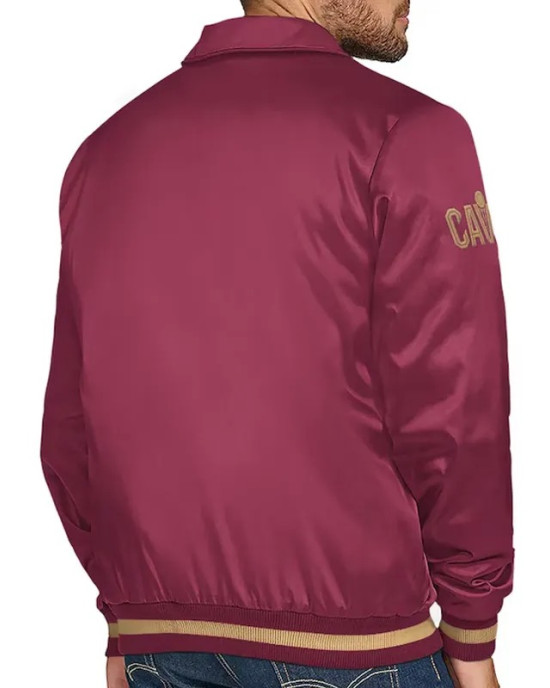 Cleveland Cavaliers Stitch Applique Wine Satin Jacket Cleveland Cavaliers Stitch Applique Wine Satin Jacket