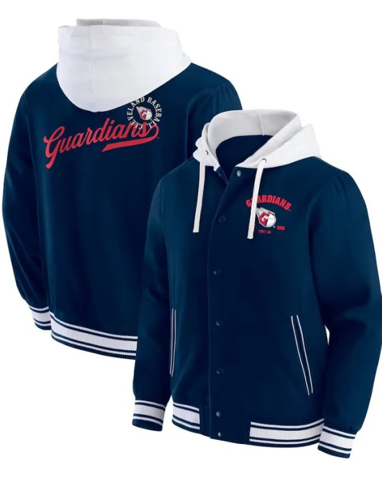 Cleveland Guardians Navy Cotton Hooded Jacket