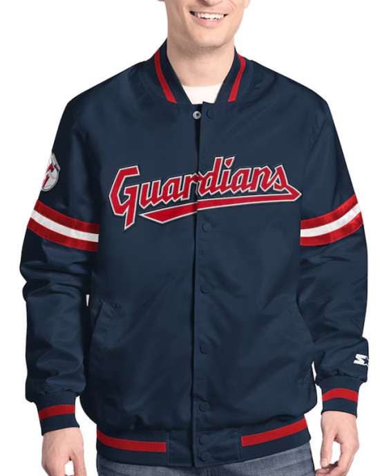 Cleveland Guardians Varsity Scout Satin Jacket Cleveland Guardians Varsity Scout Satin Jacket
