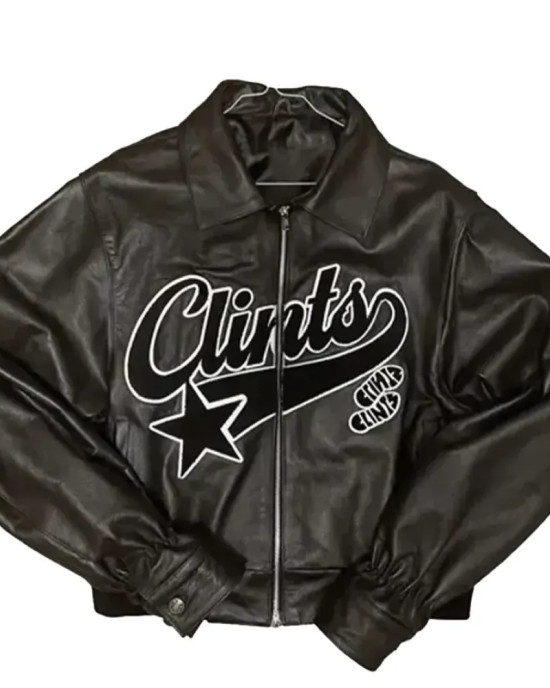 Clints Black Real Leather Jacket