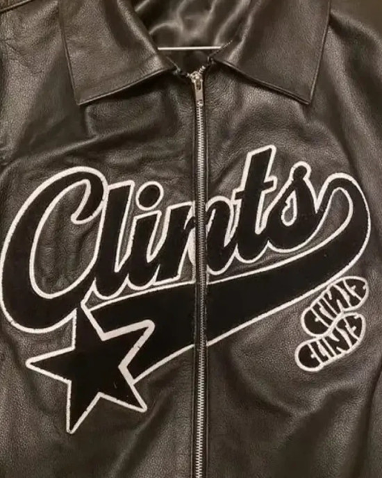 Clints Black Real Leather Jacket