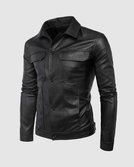 Collared Leather Jacket Collared Leather Jacket