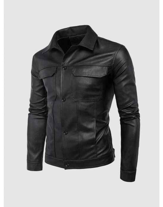Collared Leather Jacket