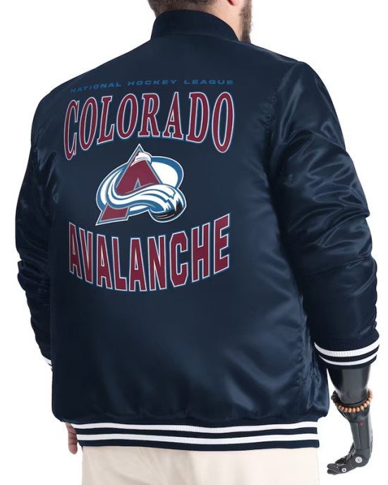 Colorado Avalanche Adaptive Bold Logo Varsity Satin Jacket