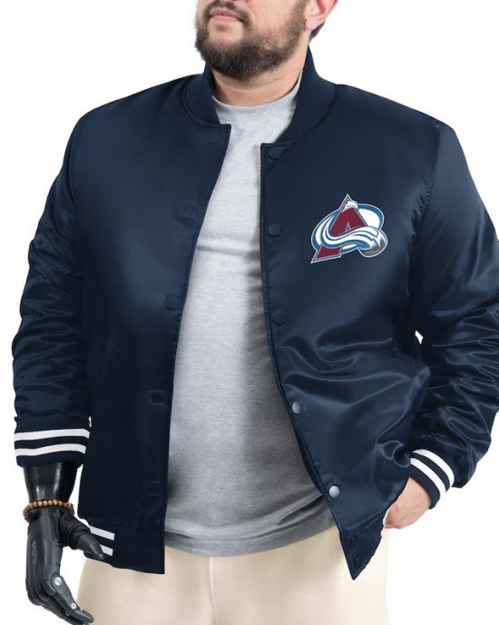 Colorado Avalanche Adaptive Bold Logo Varsity Satin Jacket