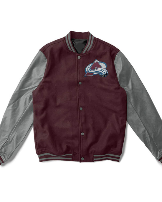 Colorado Avalanche Varsity Maroon and Gray Jacket Colorado Avalanche Varsity Maroon and Gray Jacket