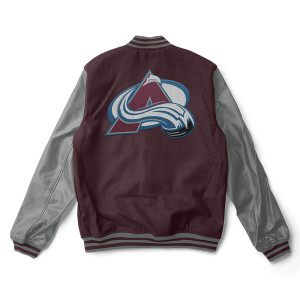 Colorado Avalanche Varsity Maroon and Gray Jacket