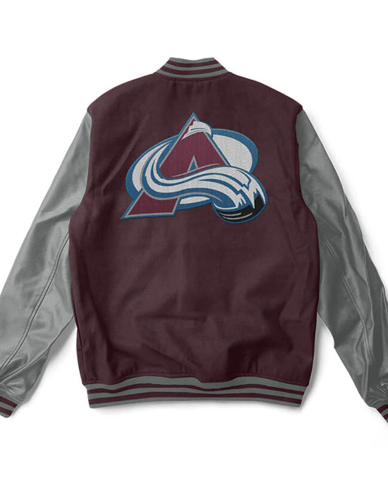 Colorado Avalanche Varsity Maroon and Gray Jacket Colorado Avalanche Varsity Maroon and Gray Jacket