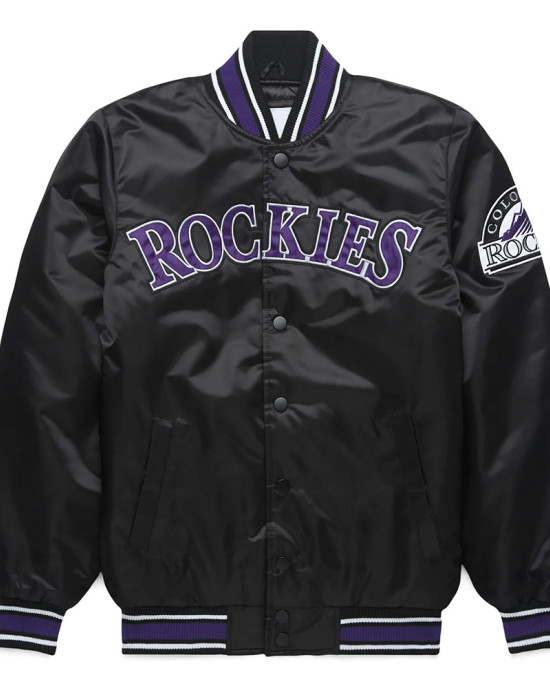 Colorado Rockies Classic Black Satin Jacket Colorado Rockies Classic Black Satin Jacket