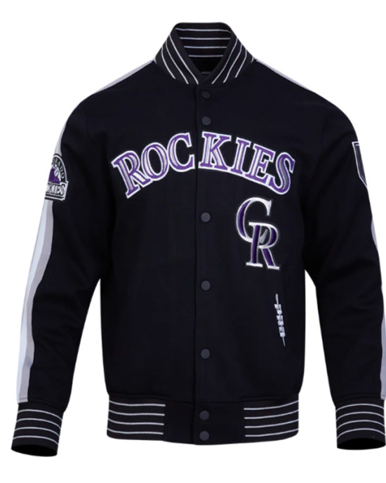 Colorado Rockies Eggshell/Black Game Day Jacket with Current Logo Colorado Rockies Eggshell/Black Game Day Jacket with Current Logo