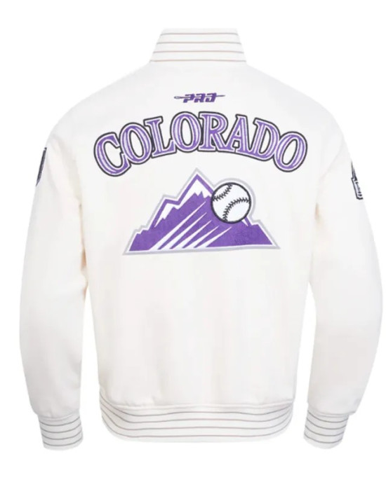 Colorado Rockies Eggshell/Black Game Day Jacket with Current Logo Colorado Rockies Eggshell/Black Game Day Jacket with Current Logo