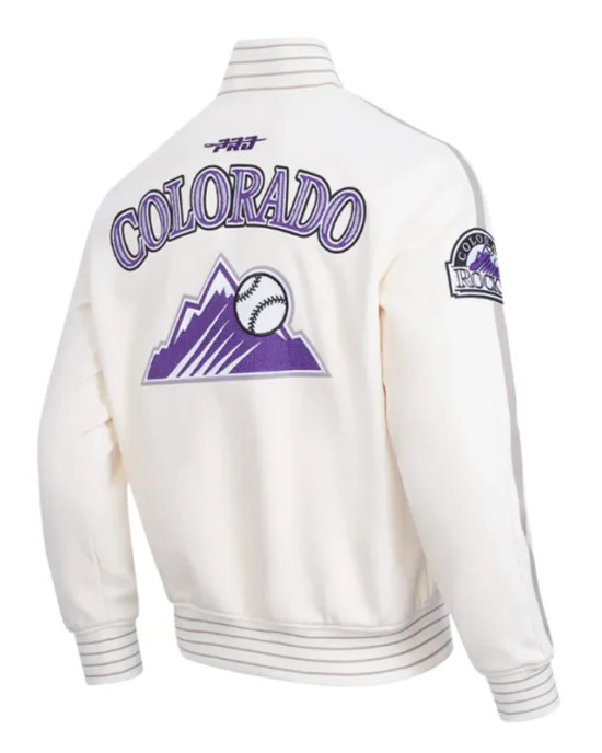 Colorado Rockies Eggshell/Black Game Day Jacket with Current Logo Colorado Rockies Eggshell/Black Game Day Jacket with Current Logo