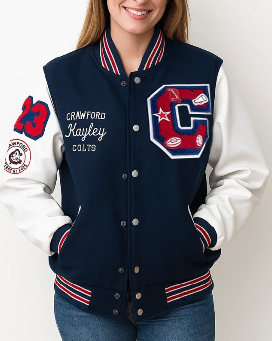 Crawford High School Blue and White Varsity Jacket