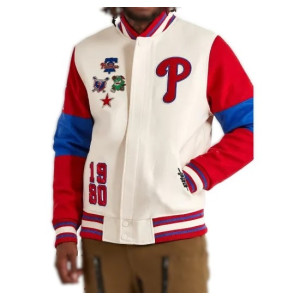 Cream Pro Standard Philadelphia Phillies Varsity Jacket