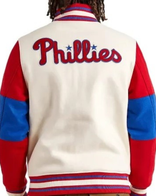 Cream Pro Standard Philadelphia Phillies Varsity Jacket Cream Pro Standard Philadelphia Phillies Varsity Jacket