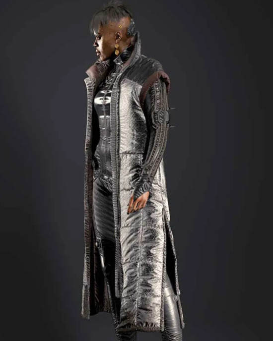 Cyberpunk 2077 Brigitte Silver Sleeveless Coat Cyberpunk 2077 Brigitte Silver Sleeveless Coat