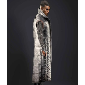Cyberpunk 2077 Brigitte Silver Sleeveless Coat