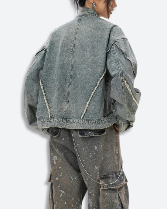 Cyberpunk Denim Zip-Up Jacket Cyberpunk Denim Zip-Up Jacket