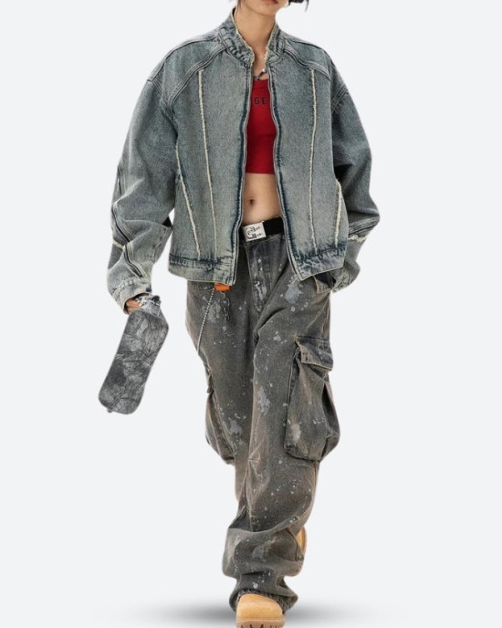 Cyberpunk Denim Zip-Up Jacket Cyberpunk Denim Zip-Up Jacket