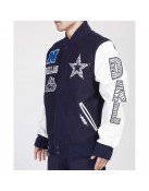 Dallas Cowboys Animal Patches Navy Varsity Jacket