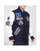 Dallas Cowboys Animal Patches Navy Varsity Jacket