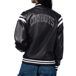 Dallas Cowboys High Heat Vegan Black Varsity Leather Jacket