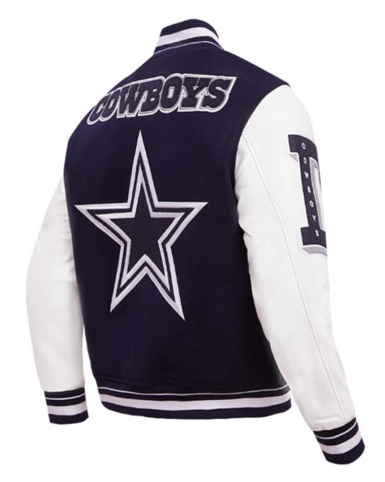 Dallas Cowboys Mashup Rib Varsity Wool and Leather Jacket Dallas Cowboys Mashup Rib Varsity Wool and Leather Jacket