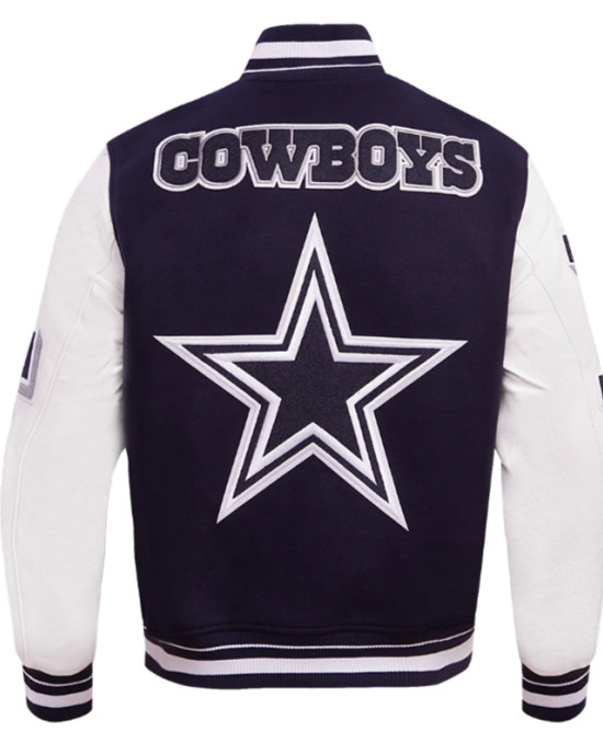 Dallas Cowboys Mashup Rib Varsity Wool and Leather Jacket Dallas Cowboys Mashup Rib Varsity Wool and Leather Jacket