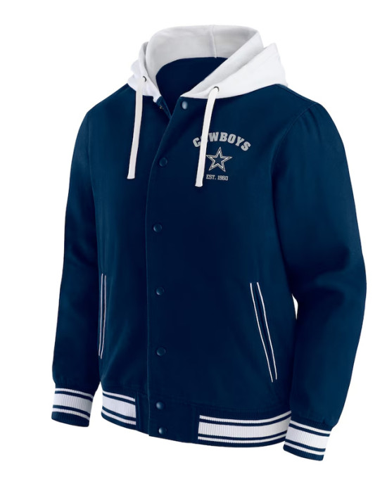 Dallas Cowboys Navy Cotton Hooded Jacket