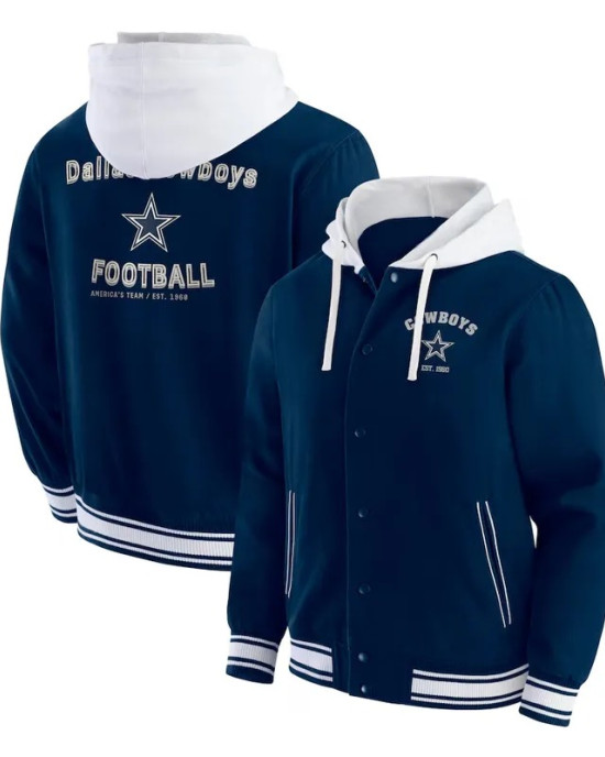 Dallas Cowboys Navy Cotton Hooded Jacket