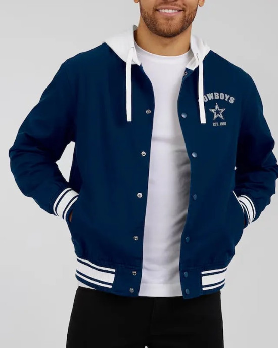 Dallas Cowboys Navy Cotton Hooded Jacket