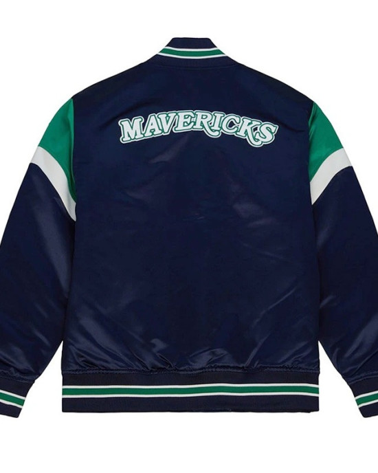 Dallas Mavericks Navy Heavyweight Satin Jacket