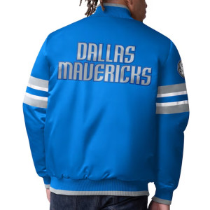 Dallas Mavericks Scout Blue Varsity Satin Jacket