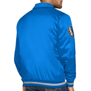 Dallas Mavericks Stitch Applique Blue Satin Jacket
