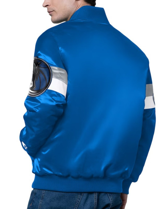 Dallas Mavericks Triple Option Varsity Satin Jacket