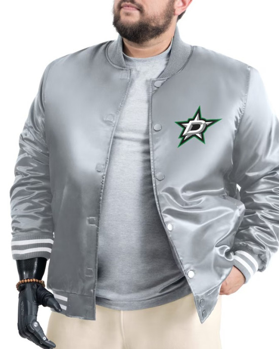 Dallas Stars Adaptive Bold Logo Varsity Satin Jacket