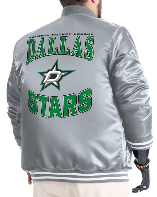 Dallas Stars Adaptive Bold Logo Varsity Satin Jacket