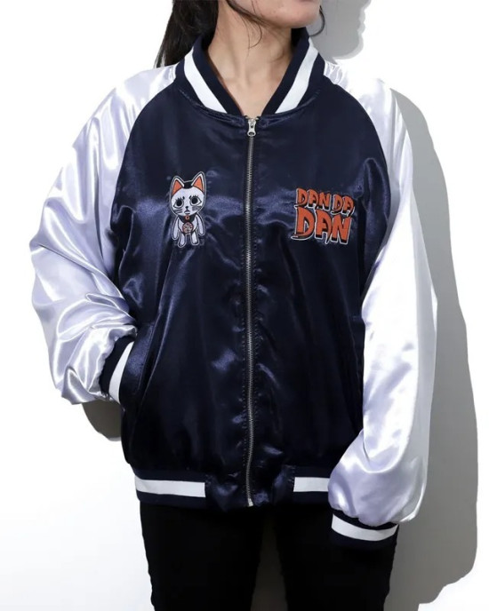 Dandadan Souvenir Navy and Silver Bomber Jacket
