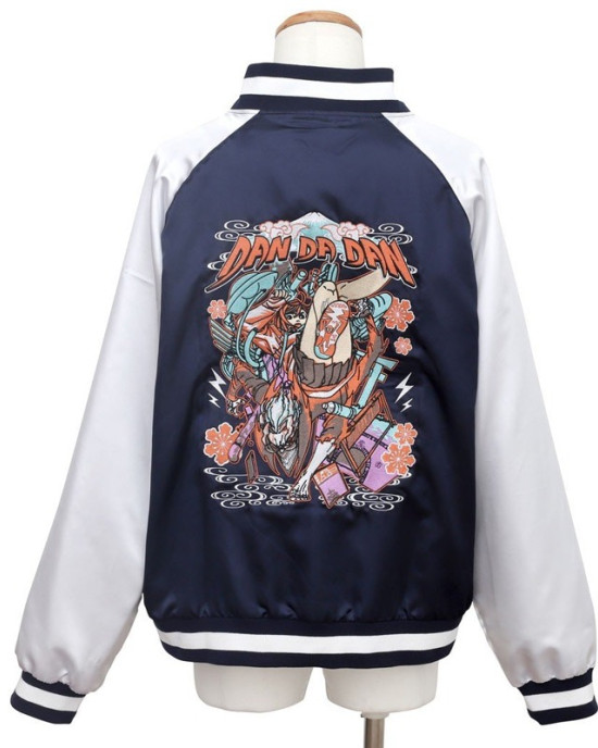 Dandadan Souvenir Navy and Silver Bomber Jacket