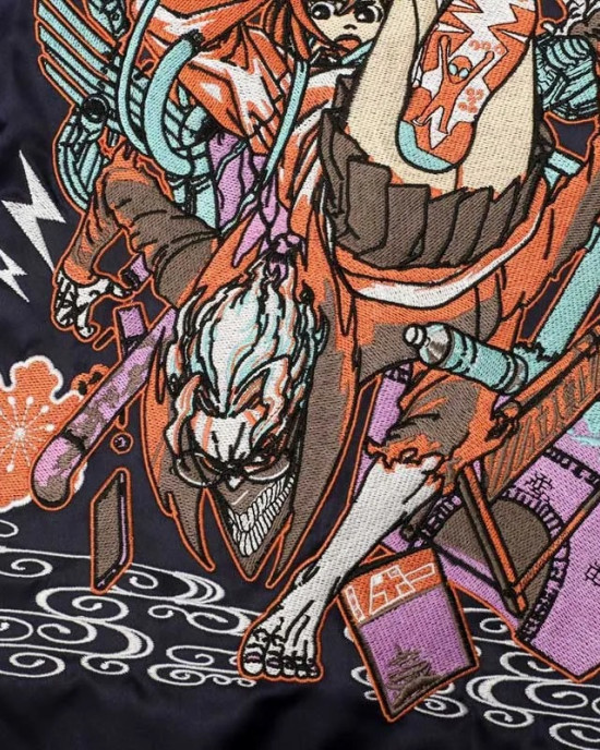 Dandadan Souvenir Navy and Silver Bomber Jacket