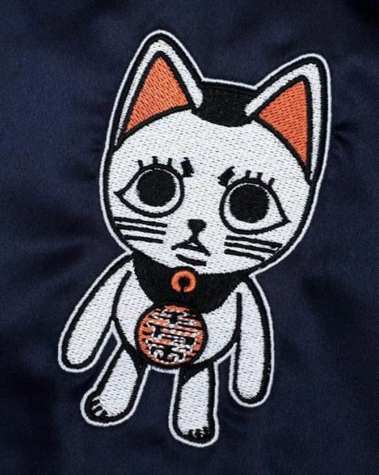 Dandadan Souvenir Navy and Silver Bomber Jacket