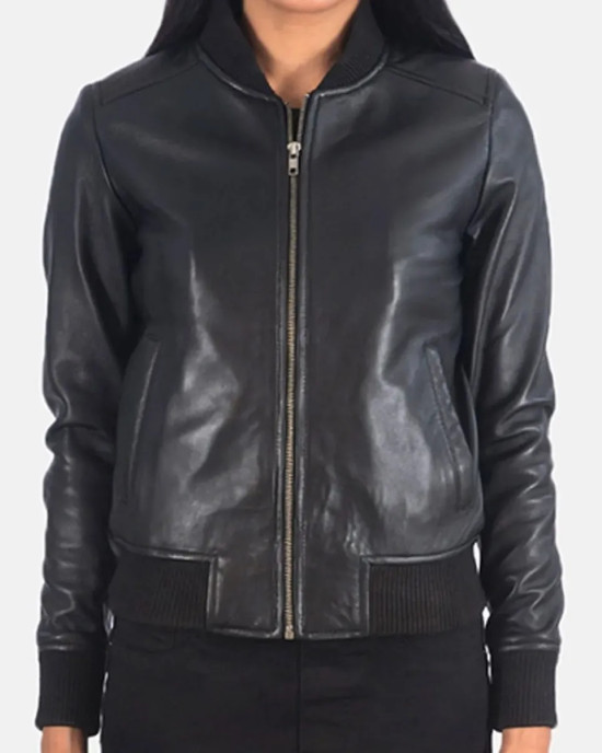 Danielle Rose Russell Legacies Bomber Leather Jacket Danielle Rose Russell Legacies Bomber Leather Jacket
