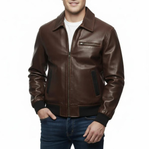 Definitive Edition Mafia Tommy Angelo Bomber Brown Leather Jacket