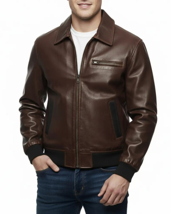 Definitive Edition Mafia Tommy Angelo Bomber Brown Leather Jacket