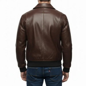 Definitive Edition Mafia Tommy Angelo Bomber Brown Leather Jacket