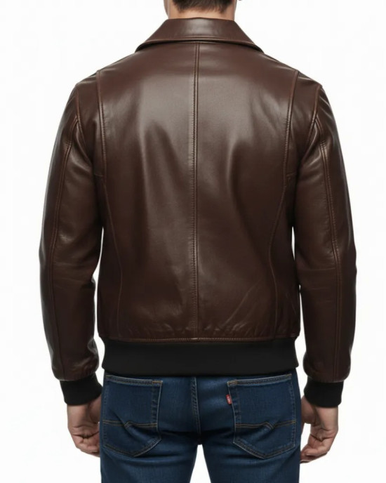 Definitive Edition Mafia Tommy Angelo Bomber Brown Leather Jacket